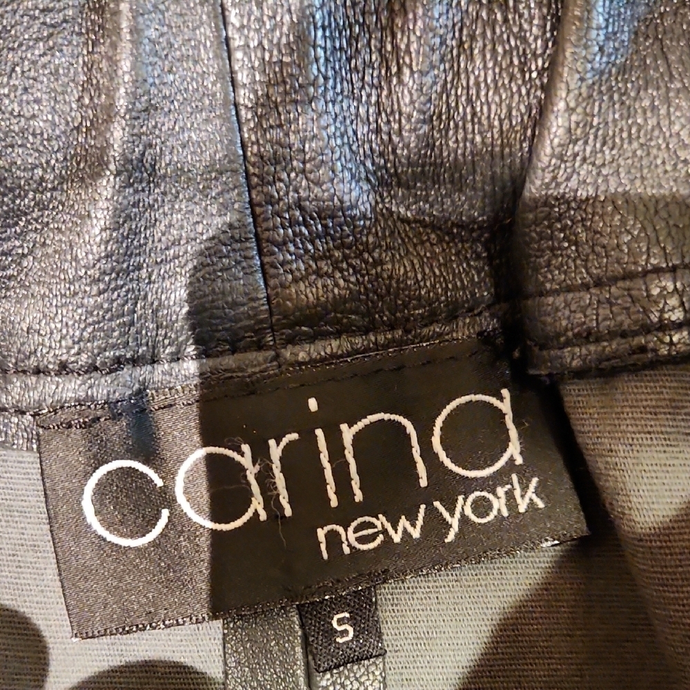 ❤️ CARINA NEW YORK LAMBS LEATHER STEP HEM LEGGINGS, SMALL - Picture 8 of 11